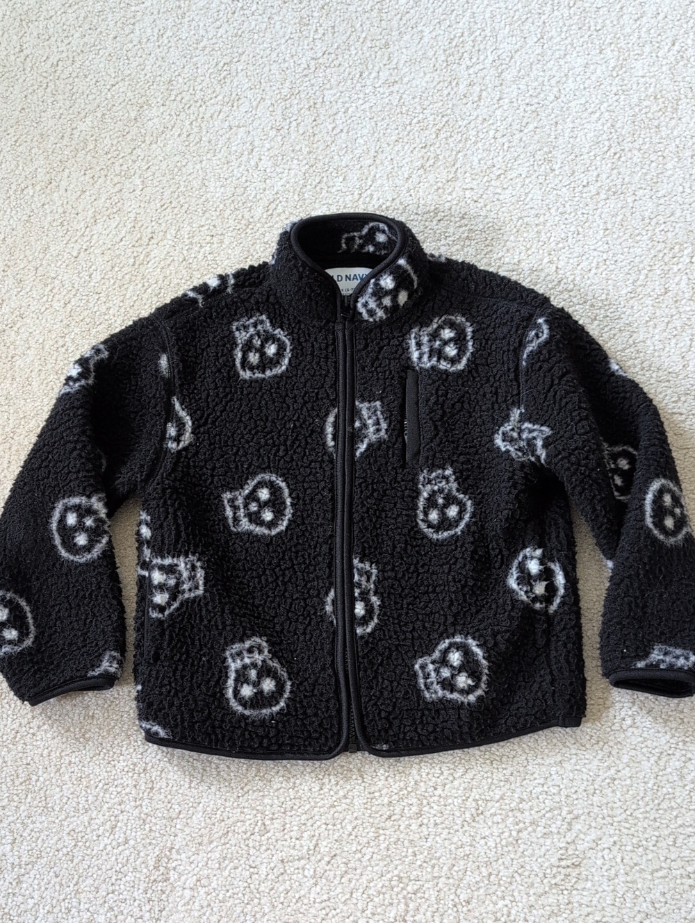 Boys Old Navy Scull Zip Up Jacket 6/7